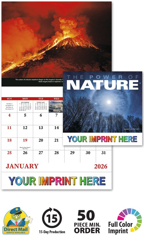 2024 Power of Nature Calendar | 11" X 19" Imprinted Staple Bound; Drop