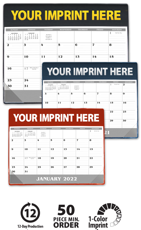 Small Vinyl Desk Pad Calendar | ValueCalendars.com