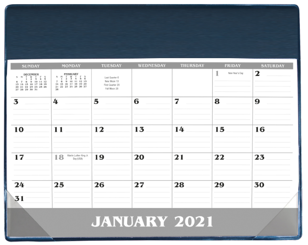 Small Vinyl Desk Pad Calendar ValueCalendars