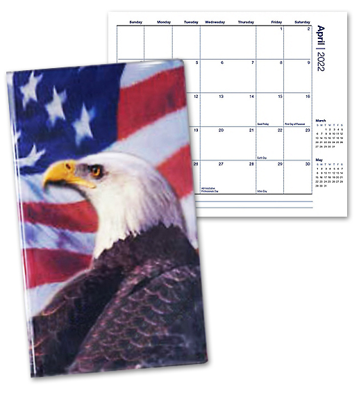 2021 Patriotic Liberty Pocket Monthly Planner American Flag Custom