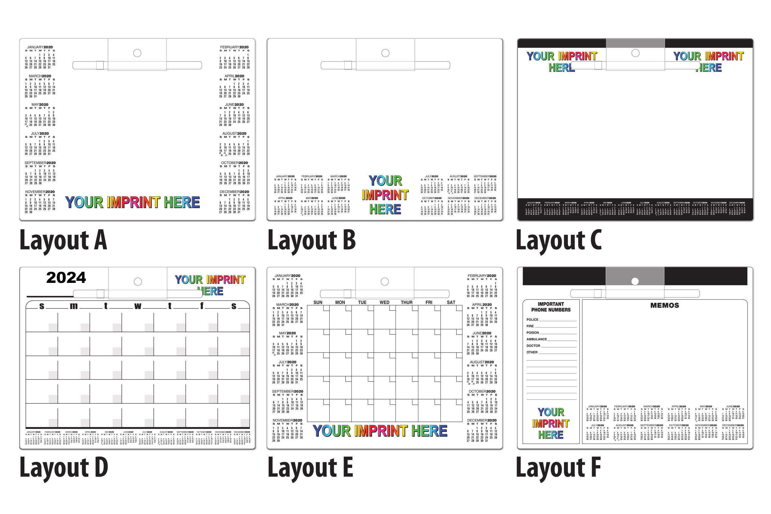 Dry Erase Memo Board Calendars (Horizontal)