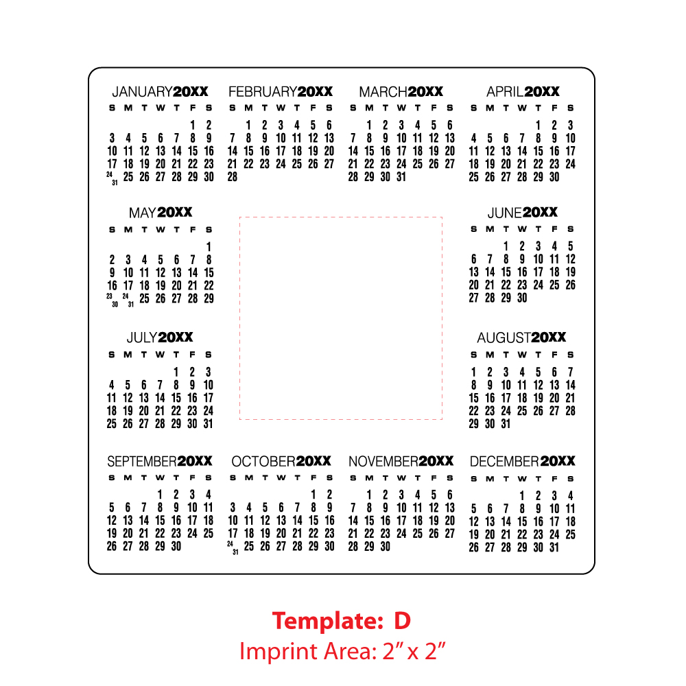 Calendar Magnet, 5 x 5 | ValueCalendars.com