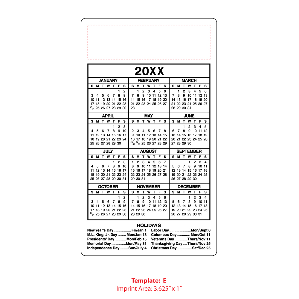 Calendar Magnet, 4 x 7 | ValueCalendars.com