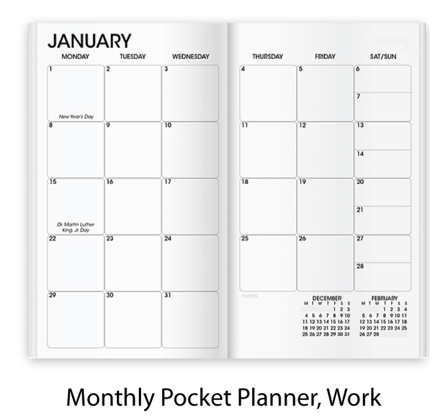 SEAM Smooth Monthly Pocket Planner