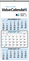 3-Month View Calendars