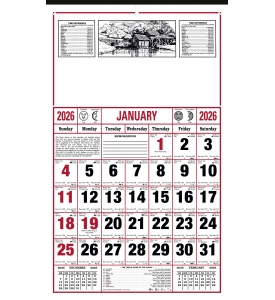 Almanac Calendar, 11.5 x 19 (8-Sheet)
