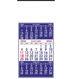 3-Month View Apron Calendar, 6.5 x 14.5