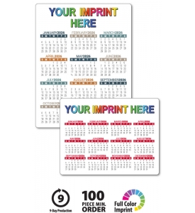 Custom Laminated Card Calendar, 8.5 x 11