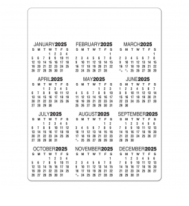 Repositionable Sticky Back Card Calendar, 8.5 x 11