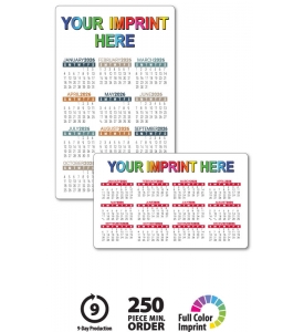 Custom Laminated Card Calendar, 5.25 x 8.5