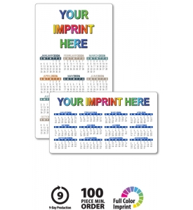 Custom Laminated Card Calendar, 4 x 7