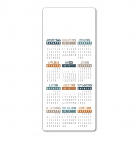 Custom Laminated Card Calendar, 3.5 x 8.5