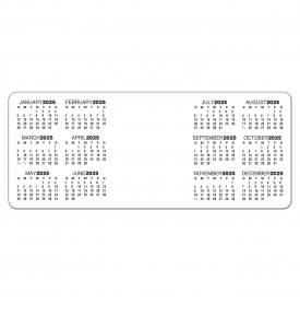 Laminated Card Calendar, 3.5 x 8.5