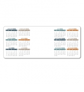 Custom Laminated Card Calendar, 3.5 x 8.5