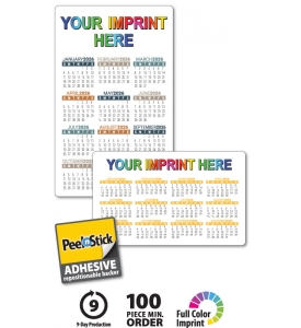 Custom Repositionable Sticky Back Card Calendar, 5.25 x 8.5