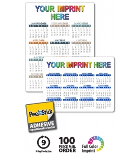 Custom Repositionable Sticky Back Card Calendar, 8.5 x 11