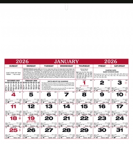 Almanac Calendar, 11.5 x 11 (6-Sheet)