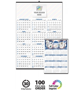 • Custom Full Year View Calendar (22x33-5/8)