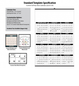 Custom Full Year View Calendar (22x33-5/8)