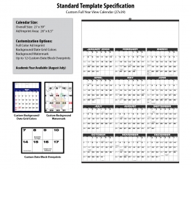 • Custom Full Year View Calendar, Large (27x39)