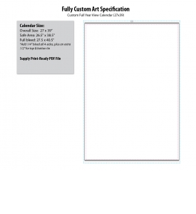 • Custom Full Year View Calendar, Large (27x39)