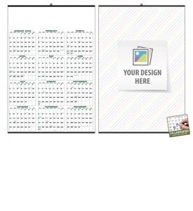 • Custom Full Year View Write-On/Wipe-Off Calendar, Large (27x39)
