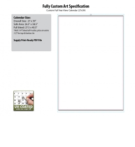 • Custom Full Year View Write-On/Wipe-Off Calendar, Large (27x39)