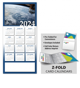 Space Satellite Z-Fold Greeting Card Calendar