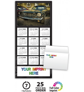 Muscle Car Z-Fold Greeting Card Calendar