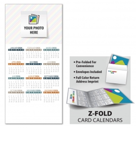 Z-Fold Greeting Card Calendar, Custom
