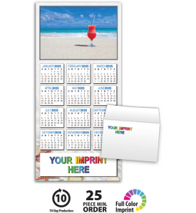 Sandy Breeze Z-Fold Greeting Card Calendar