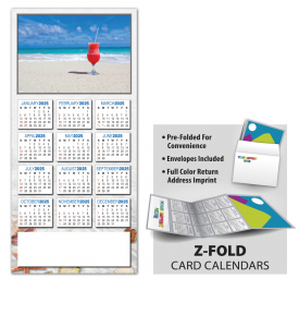 Sandy Breeze Z-Fold Greeting Card Calendar