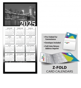 Bright Lights Z-Fold Greeting Card Calendar