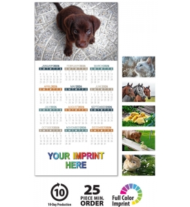 Z-Fold Greeting Card Calendar, Animals