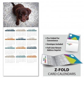 Z-Fold Greeting Card Calendar, Animals