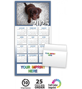 Adorable Puppy Z-Fold Greeting Card Calendar