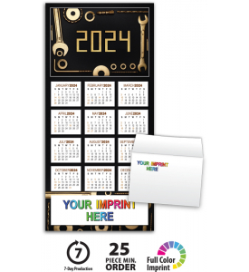 Engineering Gold Z-Fold Greeting Card Calendar