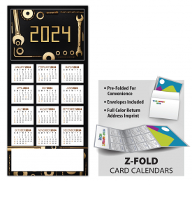 Engineering Gold Z-Fold Greeting Card Calendar