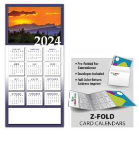 Rising Sun Z-Fold Greeting Card Calendar