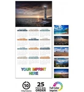 Z-Fold Greeting Card Calendar, Landscapes