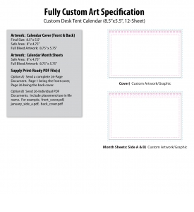 Custom Desk Tent Calendar (8.5x5.5, 12-Sheet)