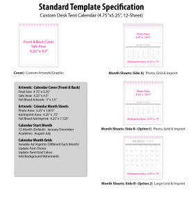 Custom Desk Tent Calendar, Small (4.75x5.25, 12-Sheet)