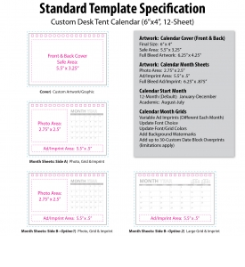 • Custom Desk Tent Calendar (4x6, 12-Sheet)