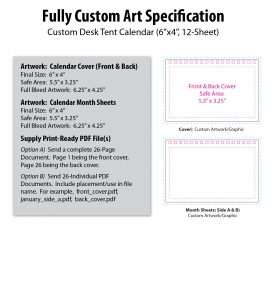 • Custom Desk Tent Calendar (4x6, 12-Sheet)