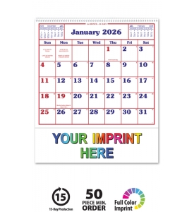 Memo Appointment Calendar, 13 x 15
