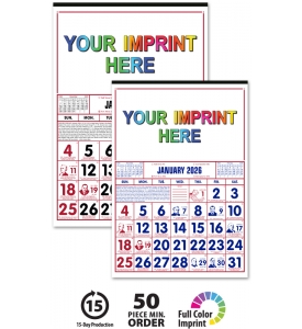 12-Sheet Commercial Calendar, 13 x 19 (Daily History)