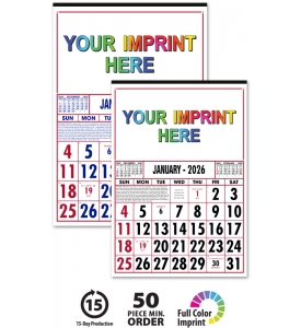 12-Sheet Commercial Calendar, 13 x 19 (Display)