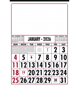 12-Sheet Commercial Calendar, 13 x 19 (Display)