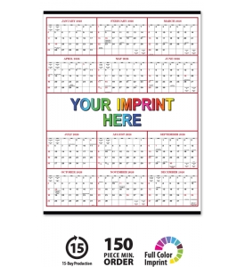 Display-A-Year Calendar, 19.5 x 25.75 (Red &amp; Black)