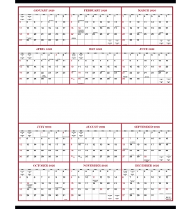 Display-A-Year Calendar, 19.5 x 25.75 (Red &amp; Black)